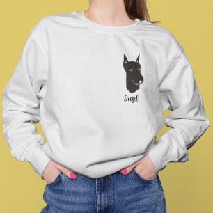 Moletom Arte de Linha Personalizada Doberman Amante de Cac