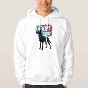 Moletom Arte de Resgate de Cão Grafite Adote Não Compre Vi