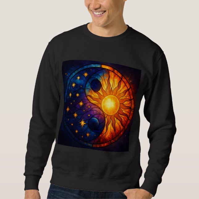 Moletom Arte de Vidro Manchado Celestial Yin Yang (Frente)