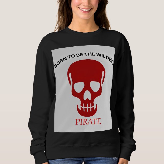 Moletom Arte do Crânio Pirata Mais Selvagem (Frente)