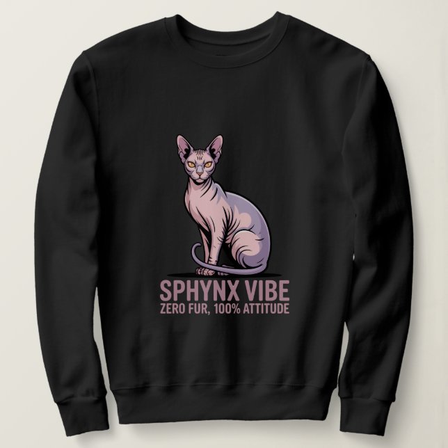 Moletom Arte do Gato Sphynx sob Luz Solar (Frente do Design)