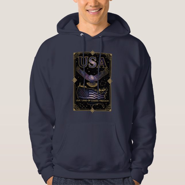 Moletom Arte do Mapa Celestial Águia EUA Cósmica (Frente)