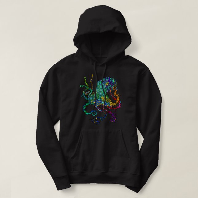 Moletom Arte do mar profundo pelo Hoodie de David (Frente do Design)