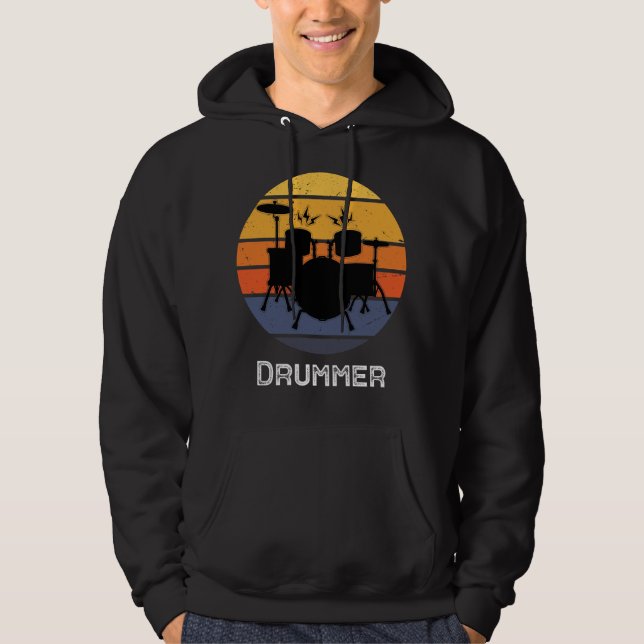 Moletom Arte Engraçada Para Homens Drum Conjunto De Bebida (Frente)