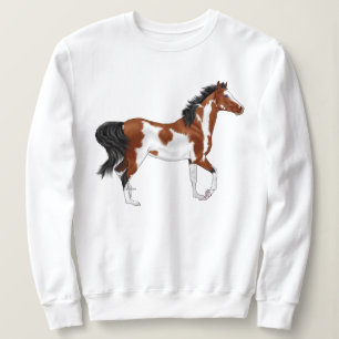 Moletom Arte Équestre Ocidental de Cavalo Árabe Pinto