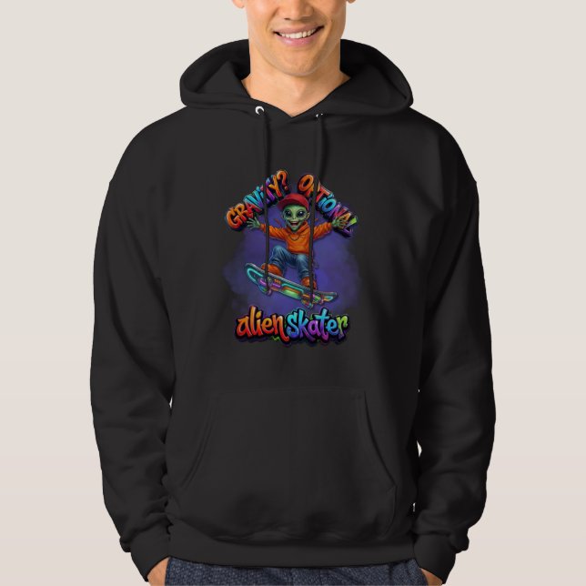 Moletom Arte Espacial de Hoverboard de Alien Skater com Gr (Frente)