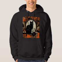 Arte Gótico de Gato Preto Design Art Nouveau Hallo