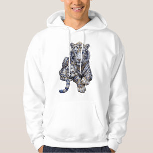 Moletom Arte Majestosa do Tigre Branco Realeza Joalheria