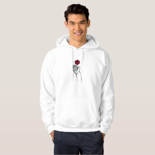 Moletom Arte Minimalista de Mão Segurando Rosa Masculino
