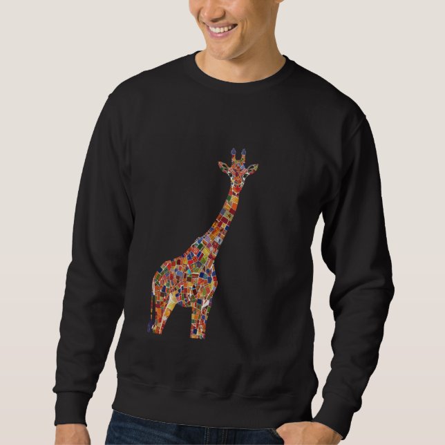Moletom Arte Mosaica Colorida Girafa (Frente)