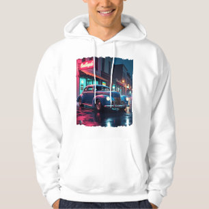 Moletom Arte Retro de Cena de Rua Vintage Carro Clássico d
