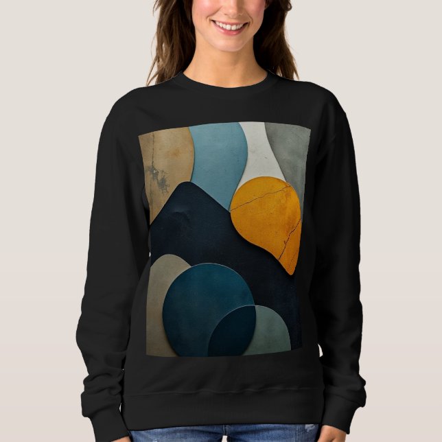 Moletom Arte Texturizada com Formas Geométricas Abstratas  (Frente)