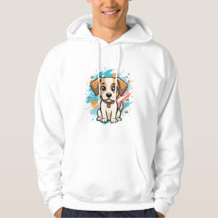 Moletom Arte Vetorial de Cachorro Fofo com Salpico de Tint
