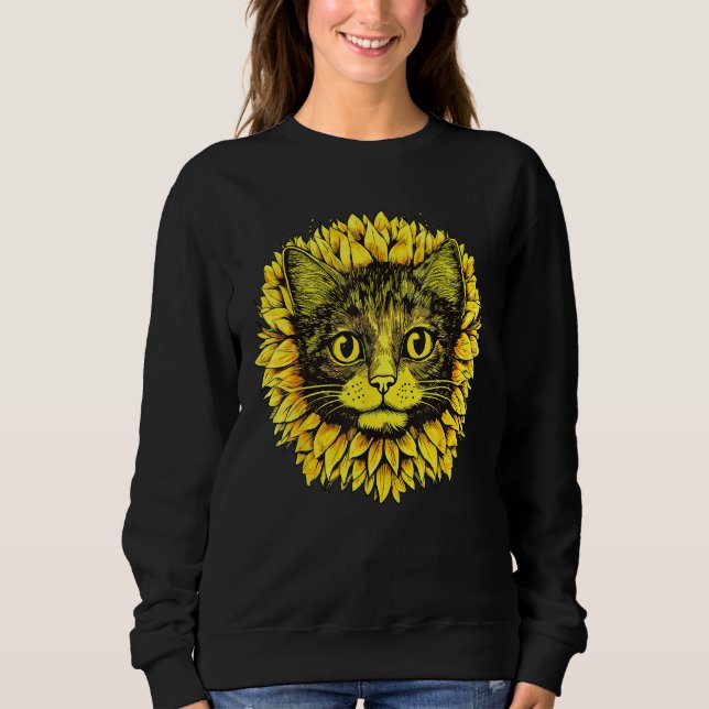 Moletom Artistic  Cat Face in the middle of Sunflower Stan (Frente)