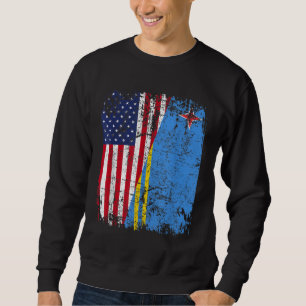 Moletom ARUBAN ROOTS Half American Flag ARUBA FLAG