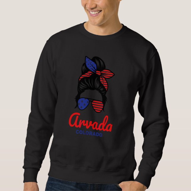 Moletom Arvada Colorado Coque Desarrumado Retrô (Frente)