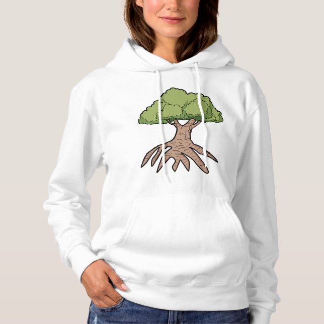 Moletom Árvore Com Longa Raízes Mulher Hoodie (Frente)
