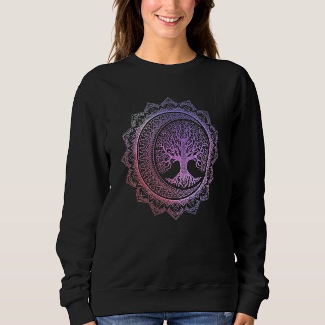 Moletom Árvore Da Vida Fases Da Lua Crescente Floral Manda (Frente)