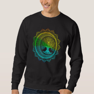 Moletom Árvore Da Vida Fases Da Lua Crescente Mandala Flor