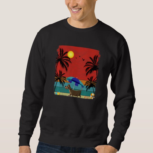 Moletom Árvore de Coco de Praia - Tríplice Gráfico Dachshu (Frente)