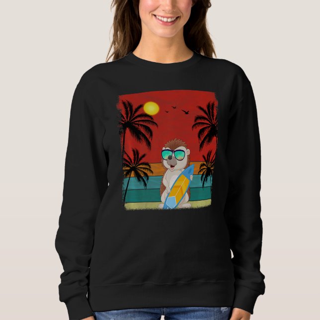 Moletom Árvore de Coco de Praia — Verão de Hedgehog Gráfic (Frente)