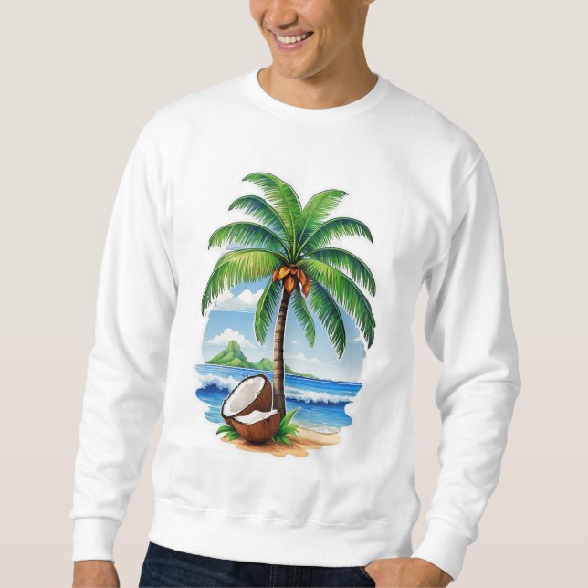 Moletom Árvore de Coco Ilha Tropical (Frente)