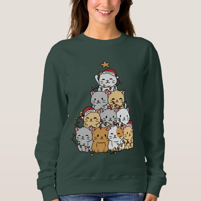 Moletom Árvore de Gats Xmas (Frente)