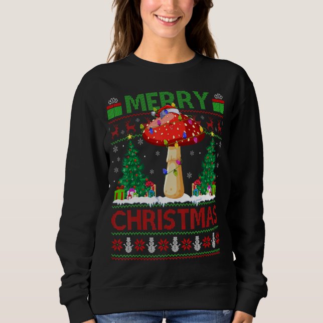 Moletom Árvore de Mushroom Xmas Papais noeis Feios de Mush (Frente)