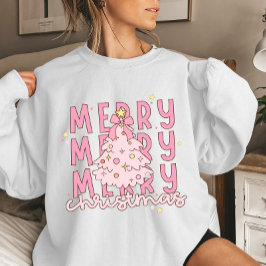 Moletom Árvore de Natal Alegre pink Coquette