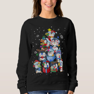 Moletom Árvore de Natal Bonita Pinguim, Árvore de Presente