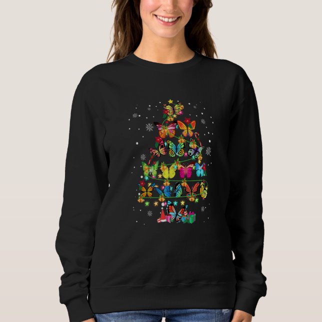 Moletom Árvore de Natal Borboleta Borboleta Natal Bonito (Frente)