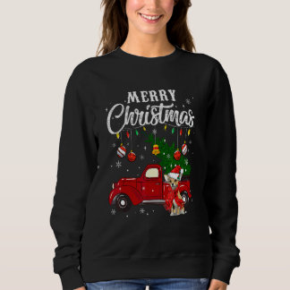 Moletom Árvore de Natal Chihuahua Caminhão Vermelho Feliz 