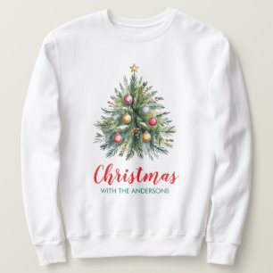 Moletom Árvore de Natal com Nome da Família Personalizado