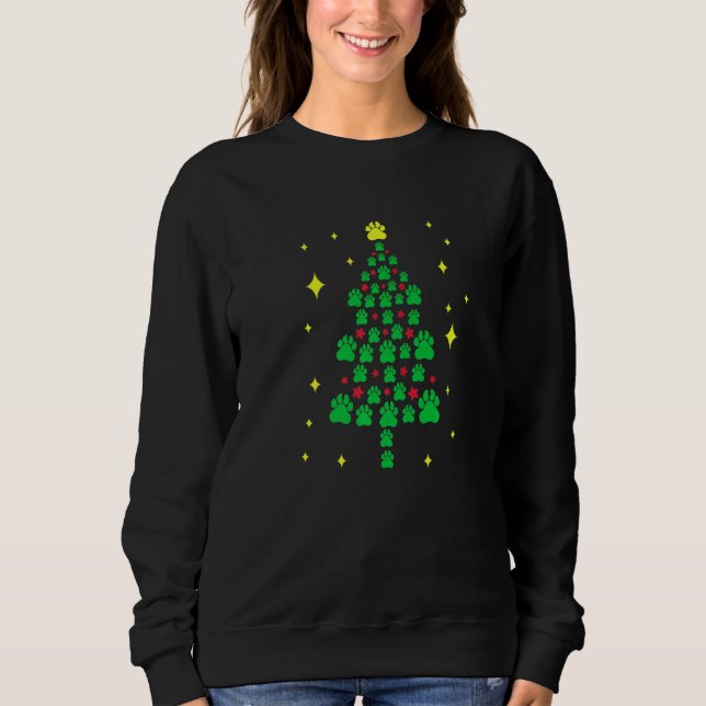 Moletom Árvore de Natal com Pegada de Pata Amante de Cacho (Frente)