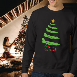 Moletom Árvore de Natal de Avião Militar Aviação WW2