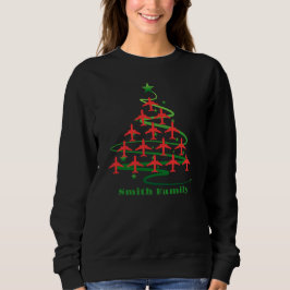 Moletom Árvore de Natal de Avião & Nome da Família, Minima