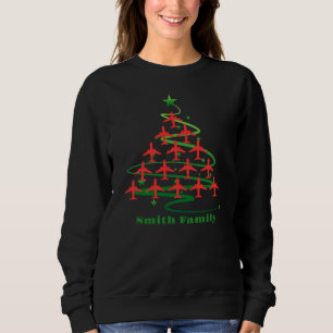 Moletom Árvore de Natal de Avião & Nome da Família, Minima