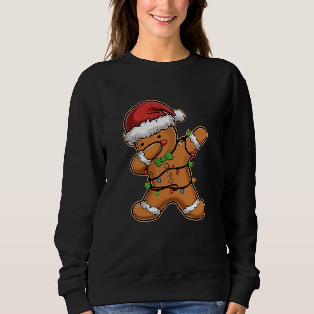 Moletom Árvore de Natal de Biscoito de Gengibre Dançando L (Frente)