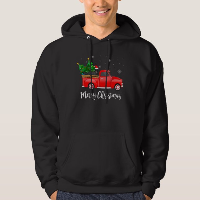 Moletom Árvore De Natal De Caminhão Vermelho De Retriever  (Frente)