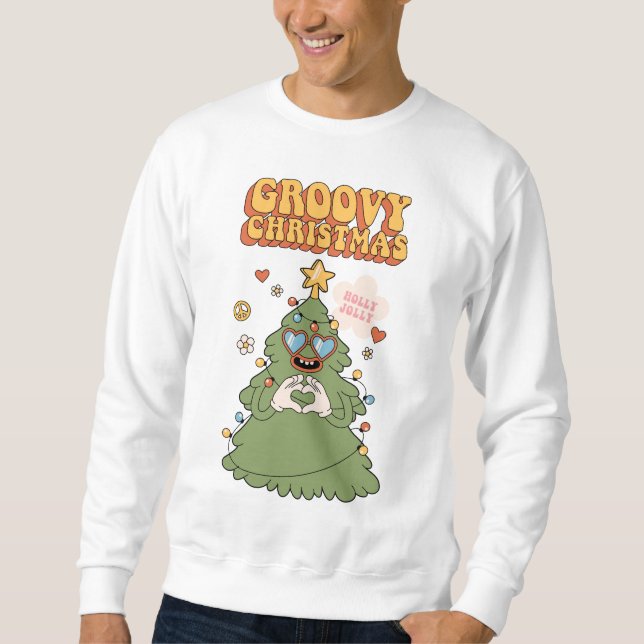 Moletom Árvore de Natal de Groovy - Holly Jolly Vibes (Frente)