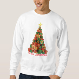 Moletom Árvore de Natal de Presentes Empilhados