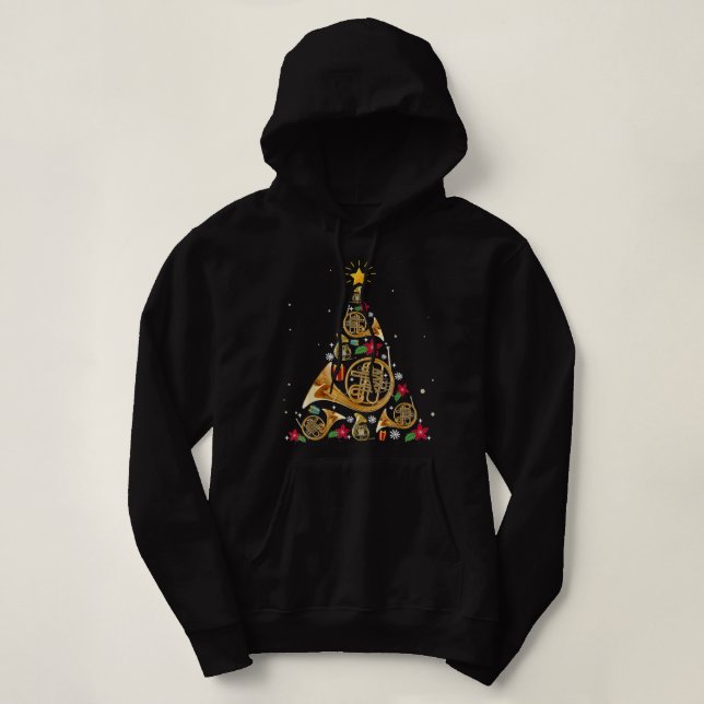 Moletom Árvore de Natal do Corno Francês (Frente do Design)