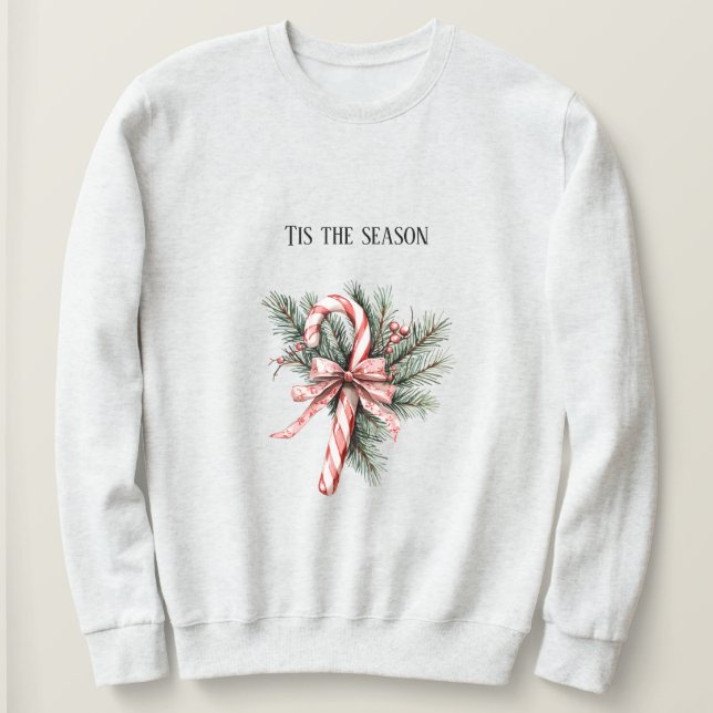 Moletom Árvore de Natal Doce Cana Vermelha Natal (Frente do Design)
