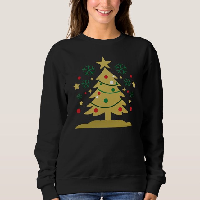 Moletom Árvore de Natal Dourada em Arte (Frente)