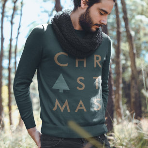 Moletom Árvore de Natal Dourado e Verde minimalista mod