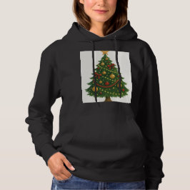 Moletom Árvore de Natal elegante Hoodie para Mulheres | Fe