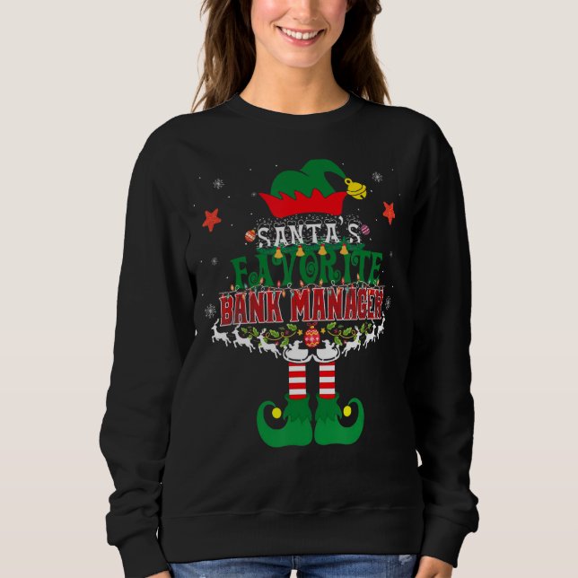 Moletom Árvore de Natal Elf do Gerente Bancário Favorito d (Frente)