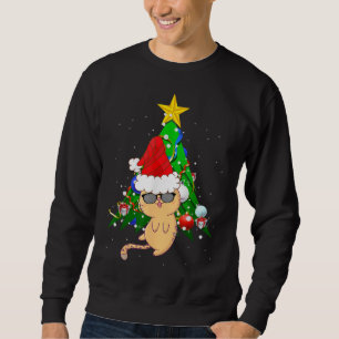 Moletom Árvore de Natal Engraçado - Xmas Santa Claus Cat X
