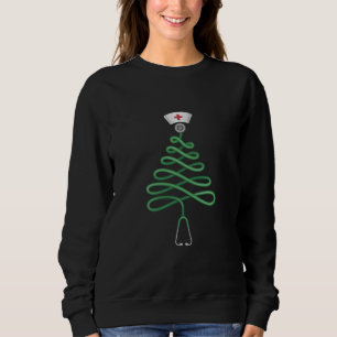 Moletom Árvore de Natal Estetoscópio Enfermeira Roupa de T