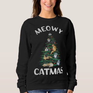 Moletom Árvore de Natal Gato Feliz Natal Natal Xmas Engraç